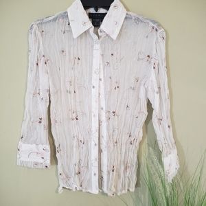 Ninety crinkle organza blouse